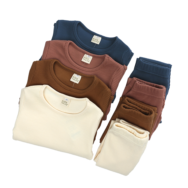 Вязаный детский комплект одежды в рубчик; Домашняя одежда; Новое поступление 2020 года; Зимняя одежда для детей