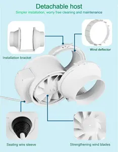 FULUDE 450 Cfm Exhaust Fan In Line Duct Fan 10 Inch Bathroom Exhaust Fan