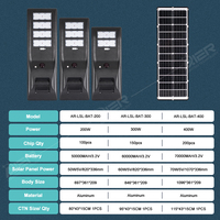 Solution d'éclairage solaire pour projets extérieurs, étanche IP66, garantie 3 ans, 200W-300W 500W, lampadaire solaire LED tout-en-un