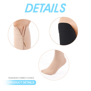 <span class=keywords><strong>Medias</strong></span> de <span class=keywords><strong>Compresión</strong></span> Personalizadas con Cierre, Graduadas, 20-30 mmHg, Tallas S-4XL, Hasta la Rodilla, para Alivio de Várices y Edema - Product Image 3