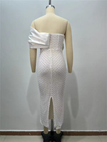 Robe de soirée de luxe en satin perlé, longue, coupe trapèze, antistatique, naturelle, asymétrique à une épaule avec nœud, pour femme, idéale pour mariage ou cérémonie (Abiye)