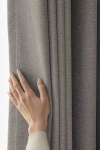 Vendita calda di <span class=keywords><strong>lino</strong></span> in poliestere ad alta oscuramento <span class=keywords><strong>grigio</strong></span> scuro <span class=keywords><strong>tende</strong></span> per la camera da letto soggiorno Hotel ufficio finestre - Product Image 2