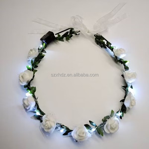 <span class=keywords><strong>2023</strong></span> nueva novedad ajustable corona de flores iluminada LED corona Floral cabeza guirnalda para niñas accesorios para el cabello fiesta de boda - Product Image 2