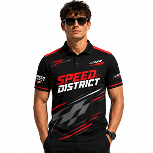 <span class=keywords><strong>Polo</strong></span> da Corsa Personalizzata con Sublimazione Completa, Stampa Fronte-Retro, Numero <span class=keywords><strong>98</strong></span> Speed District, Asciugatura Rapida, Manica Corta per Motorsport - Product Image 4