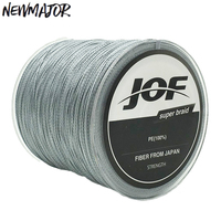 JOF 500M Ligne de pêche tressée PE 4 brins 4-150LB Flottante Fibre Japonaise Multicolore Lisse pour lancer en eau salée Super Braid