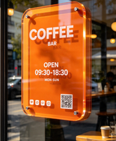 Panneau de bureau en acrylique cristal haute brillance avec logo personnalisé imprimé UV pour affichage de service au comptoir de guichet bancaire