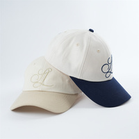 Op maat gemaakte OEM katoenen dobby twill geborduurde ongestructureerde baseballcap, modieus, sportief, tweekleurig, 6 panelen, unisex, dad hat
