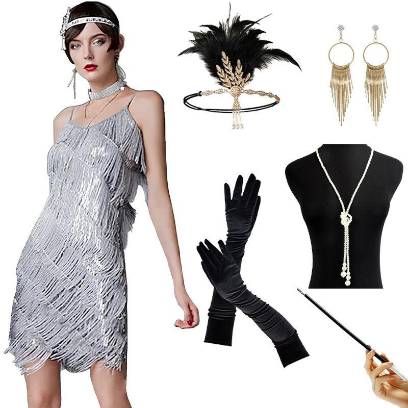 Ensemble d'accessoires pour jupe grise
