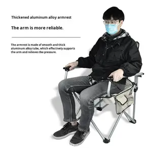 Vente en gros <span class=keywords><strong>de</strong></span> chaises <span class=keywords><strong>de</strong></span> camping pour pique-nique et pelouse chaise pliante portable pliable pour la plage et la pêche en plein air avec accoudoirs et <span class=keywords><strong>poche</strong></span> latérale - Product Image 2