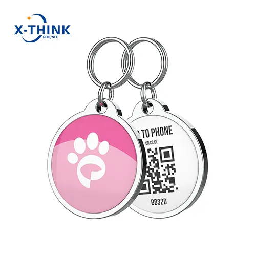 Custom Shapes Programmable NFC dog tag with unique QR code different ID number for pet identification