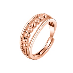 Moda dönen boncuk altın plaka takı giderici Fidget stres altın kaplama anksiyete yüzük erkekler veya kadınlar için - Product Image 2