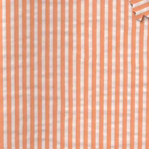 कस्टम 40s/2 के लिए 100% कपास Seersucker कपड़े बुना यार्न रंगे धारी कपड़े शर्ट