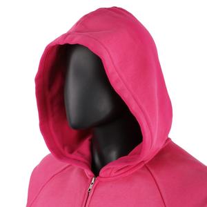 TOPSHOW Custom Plain <b>Pink</b> Sun Faded Acid Wash <b>Hoodie</b> 300 Gsm Cotton French Terry Raglan Sleeve Blank Boxy Zip up <b>Hoodie</b> - Product Image 3