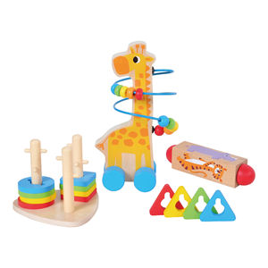 Éducation précoce <span class=keywords><strong>girafe</strong></span> perles <span class=keywords><strong>forme</strong></span> de marche blocs géométriques tri empileur rotatif Cognition Puzzle jouets ensemble - Product Image 2