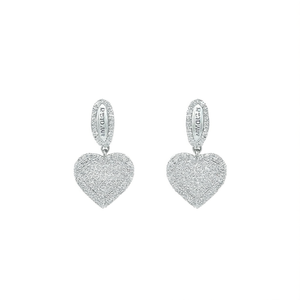 Pendientes de diamantes con corte de corazón Reidun, oro blanco, estilo romántico para boda, joyería fina de plata para mujer - Product Image 1