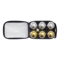 Ensemble de boules de pétanque et de boccia pour la plage, 3 pièces dorées et 3 argentées, avec sac personnalisé pour les jeux sportifs