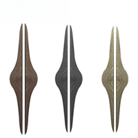 Poignée de porte en verre de luxe avec logo personnalisé pour hôtels et villas, style chinois moderne, grande bande, en acier durable, pour surfaces en bois