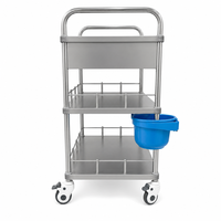Chariot médical en acier inoxydable 304 avec tiroirs silencieux et barrière de sécurité, idéal pour les hôpitaux – Vente directe en gros