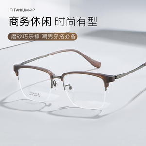 City Outfits – monture de lunettes en titane M6176 56-18-148, demi-cadre, verres en résine, design simple pour usage général - Product Image 5
