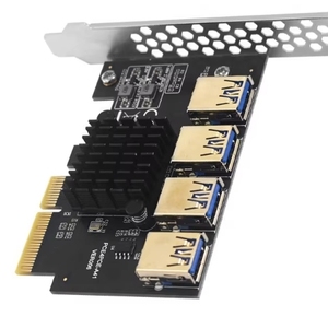 PCIE 1 to 4 USB 3.0 <strong>PCI</strong> Express PCIE Riser Card <strong>PCI</strong>-E Expansion Card 4 Prot USB 3.0 Slot Hub Adapter - Product Image 4