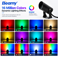 Lampe spot LED extérieure RGBW à changement de couleur, IP67, résistante aux intempéries, éclairage paysager basse tension pour bâtiments et arbres