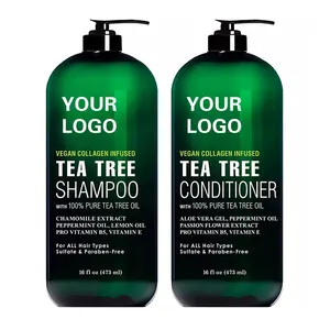 Oem Private Label Bulk Teebaumöl Shampoo Bio natürlicher Teebaum Anti Schuppen Shampoo Teebaum Minze Shampoo und Conditioner
