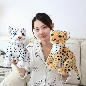 Jouets en peluche animaux simulés transfrontaliers, Léopard, Lion, Poupée en tissu à thème monétaire et flocon de neige noir, Coton PP, Cadeau de fêtes - Product Image 4