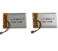Pochette ultra-mince personnalisable pour batteries lithium-ion 3,7 V 170 mAh 382030 avec protection intégrée contre les surcharges Li-Polymère pour MP3/MP4