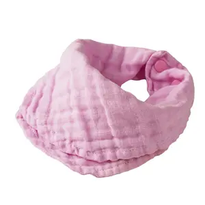Abbigliamento in mussola organica bavaglino in cotone per bambini Bandana rosa di alta qualità Best Seller buon assorbimento d'acqua panni per Burp per bambini