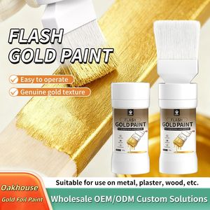 Pintura Metálica de Látex con Hoja de Oro, Pintura Dorada a Base de Agua para Exteriores, para Metal, Madera, Muebles Metálicos, Cemento, Cerámica - Product Image 1