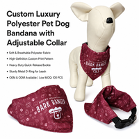 Bandana personnalisé de luxe en polyester pour chien et chat, design mignon, caractéristique réglable et motif d'impression