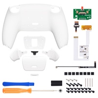 EXtremeRate Kit de Remappage RISE V3 Blanc avec Coque Arrière et Boutons Paddle pour Manette PS5 BDM-050