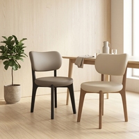 Chaises de salle à manger économiques pour hôtels, cafés, restaurants, avec structure en bois massif, revêtement en cuir synthétique doux, design moderne, pieds en métal, durables