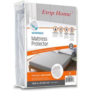 Funda protectora de colchón antimicrobiana, protector de colchón de punto resistente al agua, antialérgico, 100% poliéster - Product Image 1