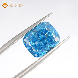 Diamant de laboratoire Goldleaf IGI Report, taille coussin, 5,23 carats, bleu vif fantaisie VVS2, provenant du Guangxi, pour la fabrication de bijoux - Product Image 2