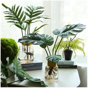 Plante Artificielle Miniature de Luxe, Plantes Vertes Simulées, Décoration Murale Végétale, Décor Moderne pour Table, Feuilles Vertes Artificielles - Product Image 1