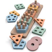 Jouets Montessori Tri et empilage en bois, jouets Montessori pour garçons et filles de 1 à 3 ans