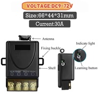 Interruptor de Control Remoto RF Inalámbrico Universal 433Mhz DC 12V 24V 72V 1CH 30A Receptor de Relé para Bomba de Agua