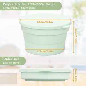 Contenitore lievitante per pasta di Pizza in Silicone con coperchio, riutilizzabile pieghevole per uso alimentare - Product Image 6