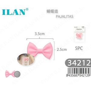 อิลันโบว์ไทส์ 3.5 ซม. X 2.5 ซม. สีชมพู 5 ชิ้น สำหรับเครื่องประดับผม - Product Image 1