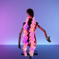 Écharpe en plumes de dinde Chandelle lumineuse à LED épaisse de 40g pour Carnaval, Halloween, Mariage, Fête, Décoration de scène et Costume
