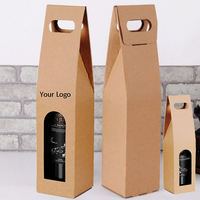 Großhandel Sac Cadeau Benutzerdefiniertes Logo-Design Bedruckte Handtaschen für Wein Geschenkverpackung Papiertüten für Rotwein-Flaschen