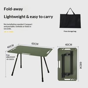 Outdoor Aluminum Ultra-light <b>Foldable</b> Portable Camping <b>Picnic</b> <b>Table</b> with Height Adjustable Feature - Product Image 3