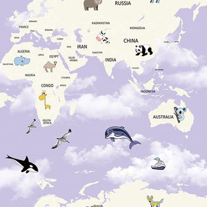 Carte du <span class=keywords><strong>monde</strong></span> personnalisée, <span class=keywords><strong>papier</strong></span> <span class=keywords><strong>peint</strong></span> décoratif populaire pour chambre d'enfant garçon - Product Image 3