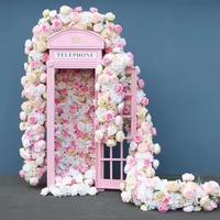 Décoration de mariage, cabine téléphonique londonienne personnalisée, livre d'or audio, cabine téléphonique blanche avec fleurs