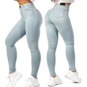 กางเกงยีนส์ทรงสกินนี่เอวสูงสำหรับผู้หญิง ผ้าทอเนื้อนุ่ม ระบายอากาศได้ดี ทรงดินสอ สไตล์วินเทจ สำหรับฤดูร้อน-มีจำหน่ายขายส่ง - Product Image 5