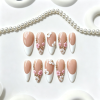 Faux Ongles de Luxe à Presser – Kit de Manucure Réutilisable en Acrylique Gel, Forme Amande ou Cercueil, Qualité Salon pour Femme