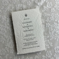 Invitations de mariage de luxe en papier fait main vert forêt, ensemble d'invitations en papier coton à bords festonnés pour fête de fiançailles et RSVP