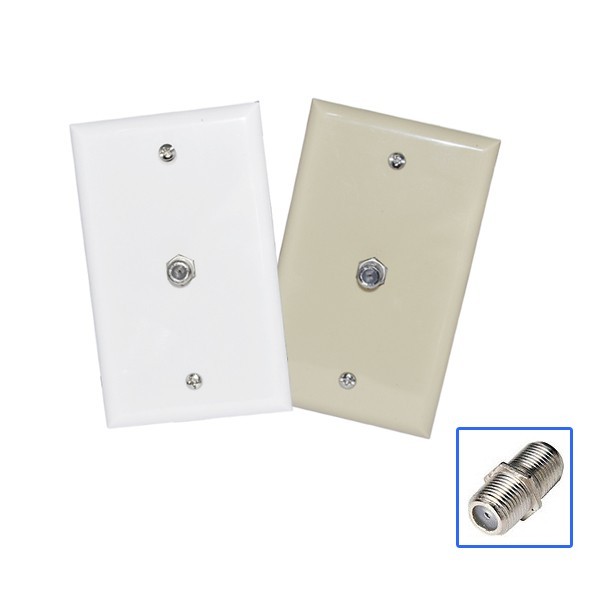 F Type TV Coax Wall Plate with ABS Plastic