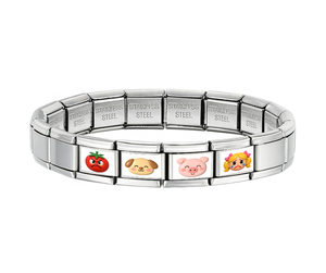 Pulsera de Charms Italiana de Acero Inoxidable con Baño de Platino, con Diseños de Perros, Gatos, Frutas, Emojis Divertidos, Regalo Personalizado de Moda DIY - Product Image 4